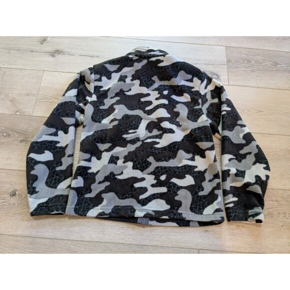 Eddie Bauer Black White Camo Fleece Full-zip Jacket Youth Boys Size M 10-12 - Picture 6 of 6